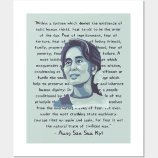 Aung San Suu Kyi Portrait and Quote Posters and Art